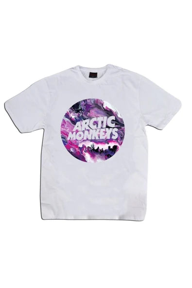 fame-stoned  Beyaz Arctic Monkeys Baskılı T-shirt