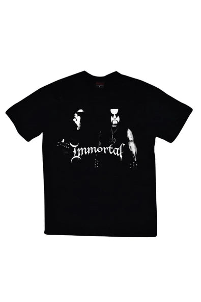 fame-stoned  Immortal Baskılı Unisex %100 Pamuk Siyah T-shirt