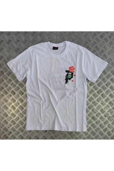 fame-stoned  Gül Ve Silah Baskılı T-shirt