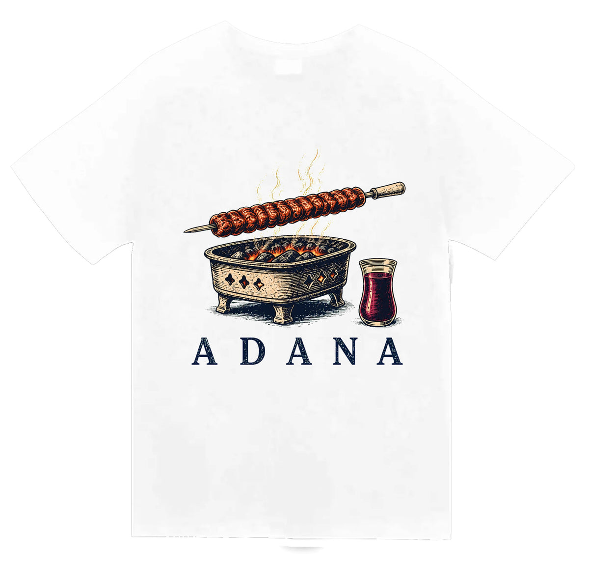Adana Kebabı baskılı beyaz t-shirt