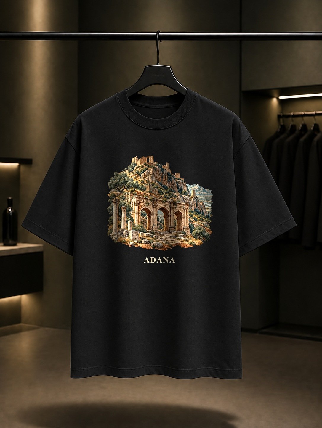 Adana Anavarza baskılı siyah t-shirt