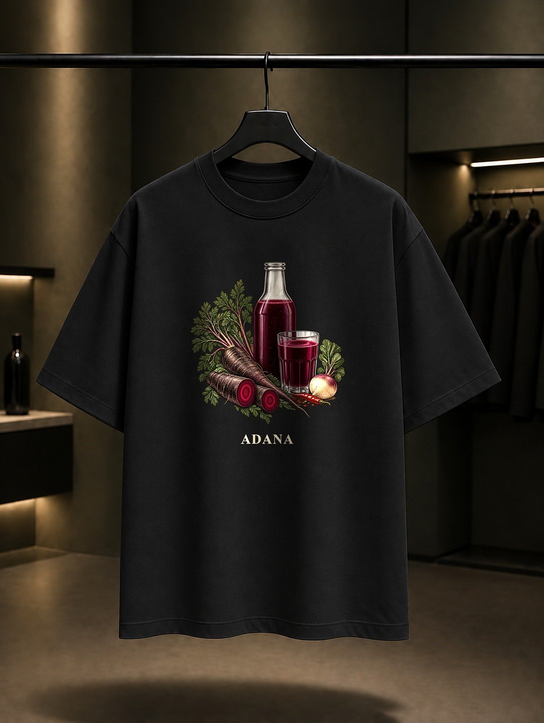 Adana Şalgam baskılı siyah t-shirt