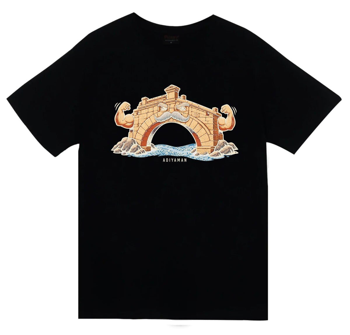 Adıyaman Cendere Köprüsü baskılı siyah t-shirt