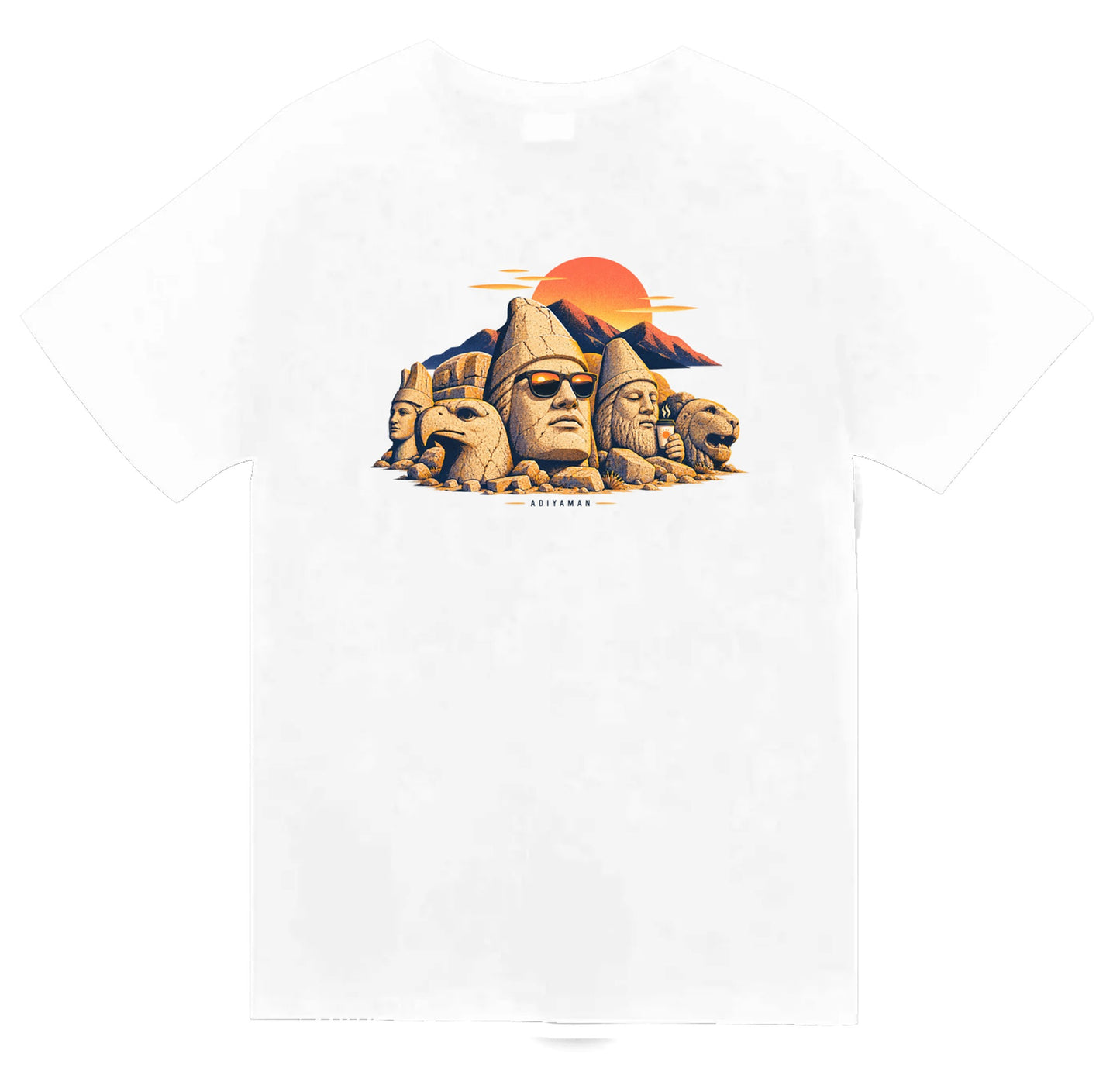 Adıyaman Nemrut Dağı baskılı beyaz t-shirt