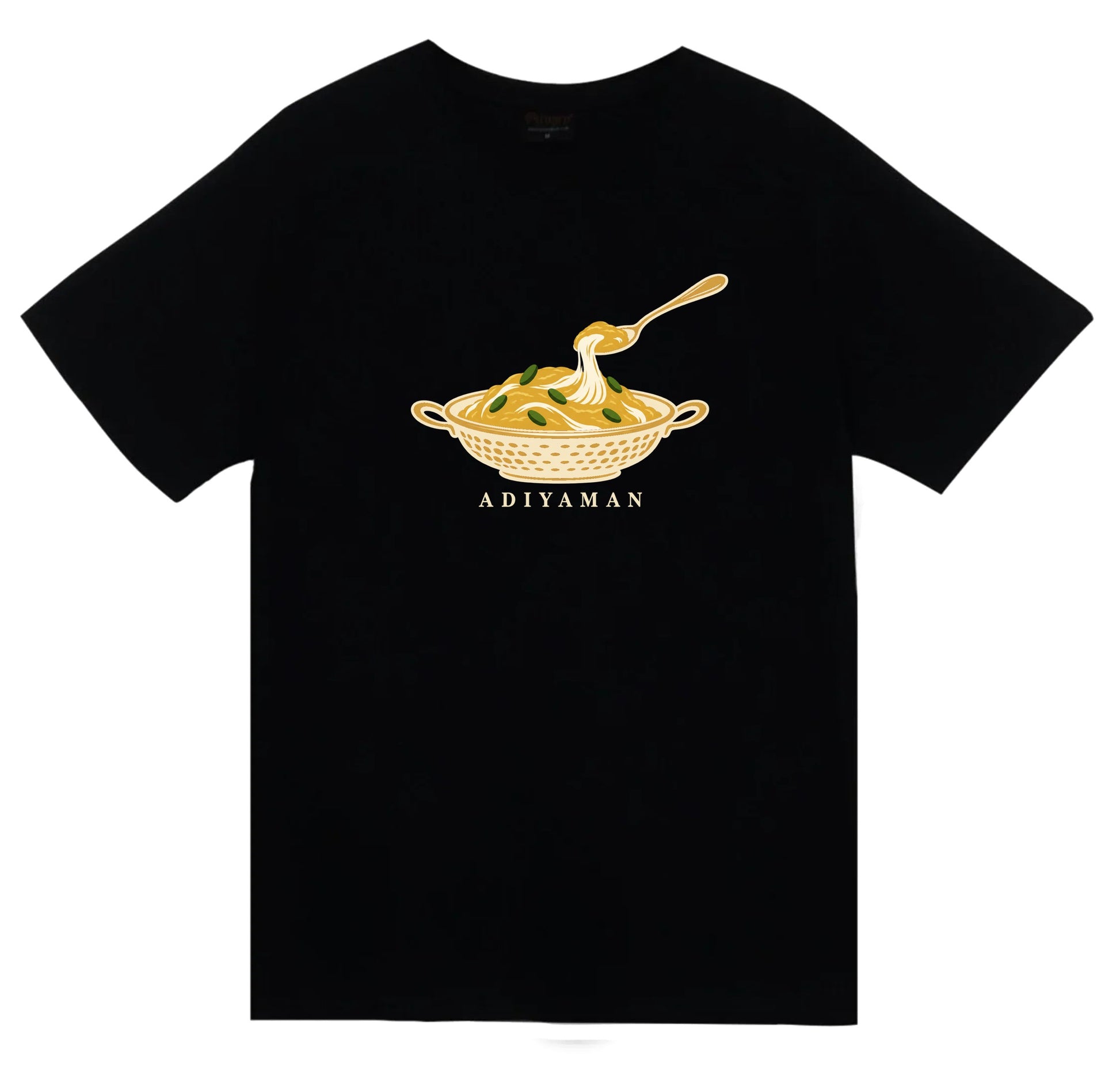 Adıyaman Peynirli Helva baskılı siyah t-shirt