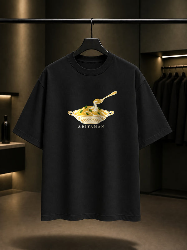Adıyaman Peynirli Helva baskılı siyah t-shirt