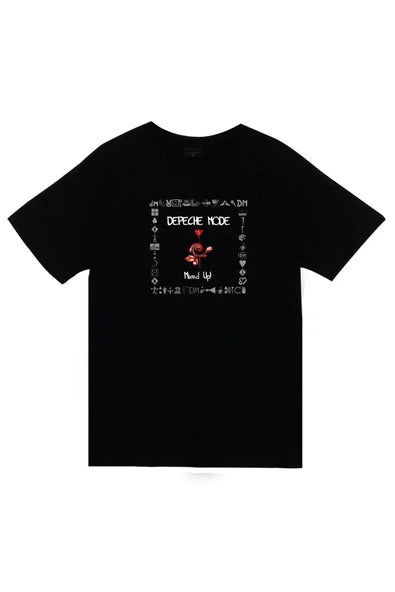 fame-stoned Depeche Mode Baskılı Unisex %100 Pamuk Siyah T-shirt