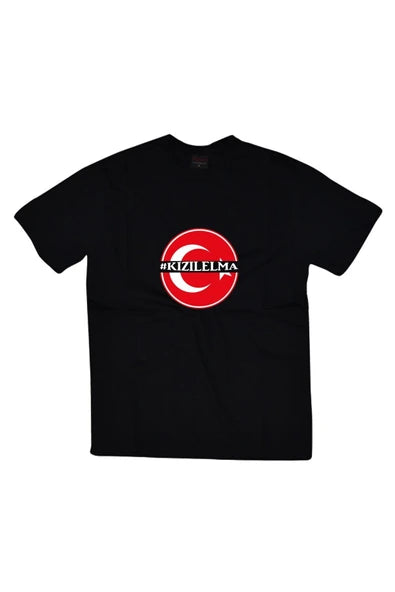 fame-stoned  Unisex Siyah Kızılelma Baskılı T-shirt