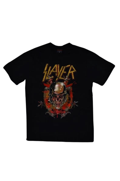 fame-stoned  Unisex Siyah Slayer Baskılı T-Shirt