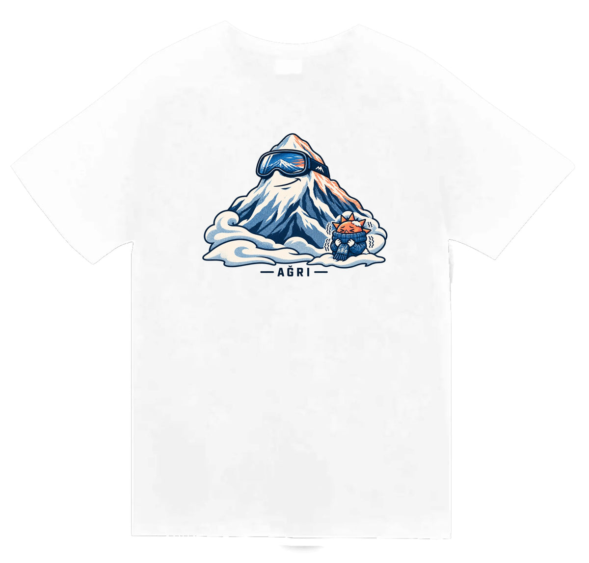 Ağrı Dağı baskılı beyaz t-shirt
