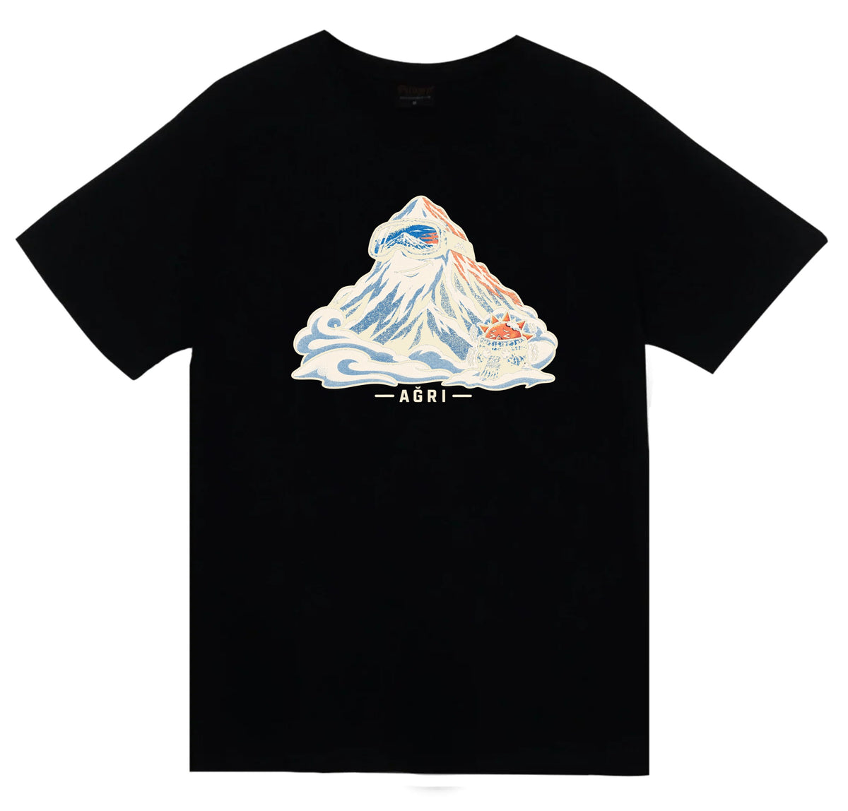 Ağrı Dağı baskılı siyah t-shirt