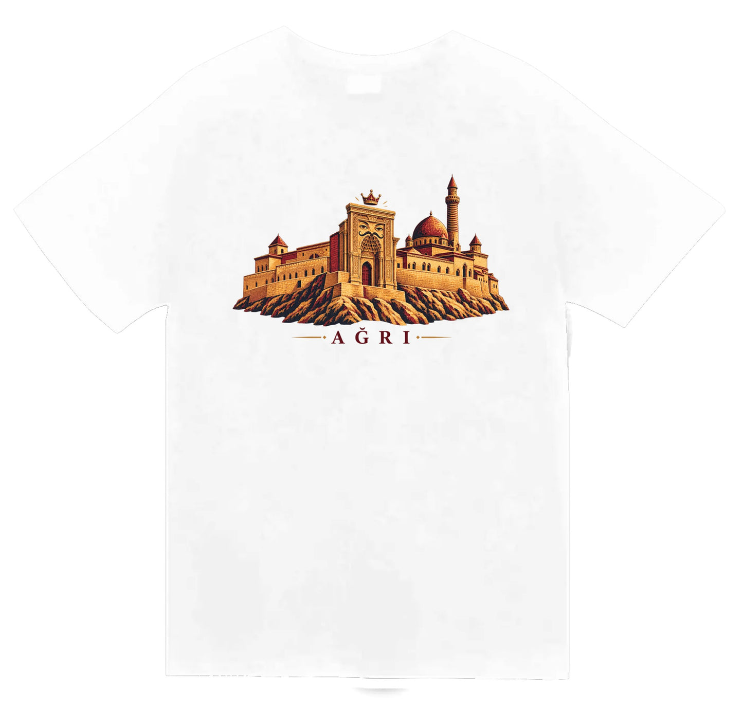 Ağrı İshak Paşa Sarayı baskılı beyaz t-shirt