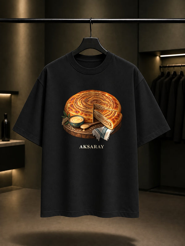 Aksaray Tahinlisi baskılı siyah t-shirt