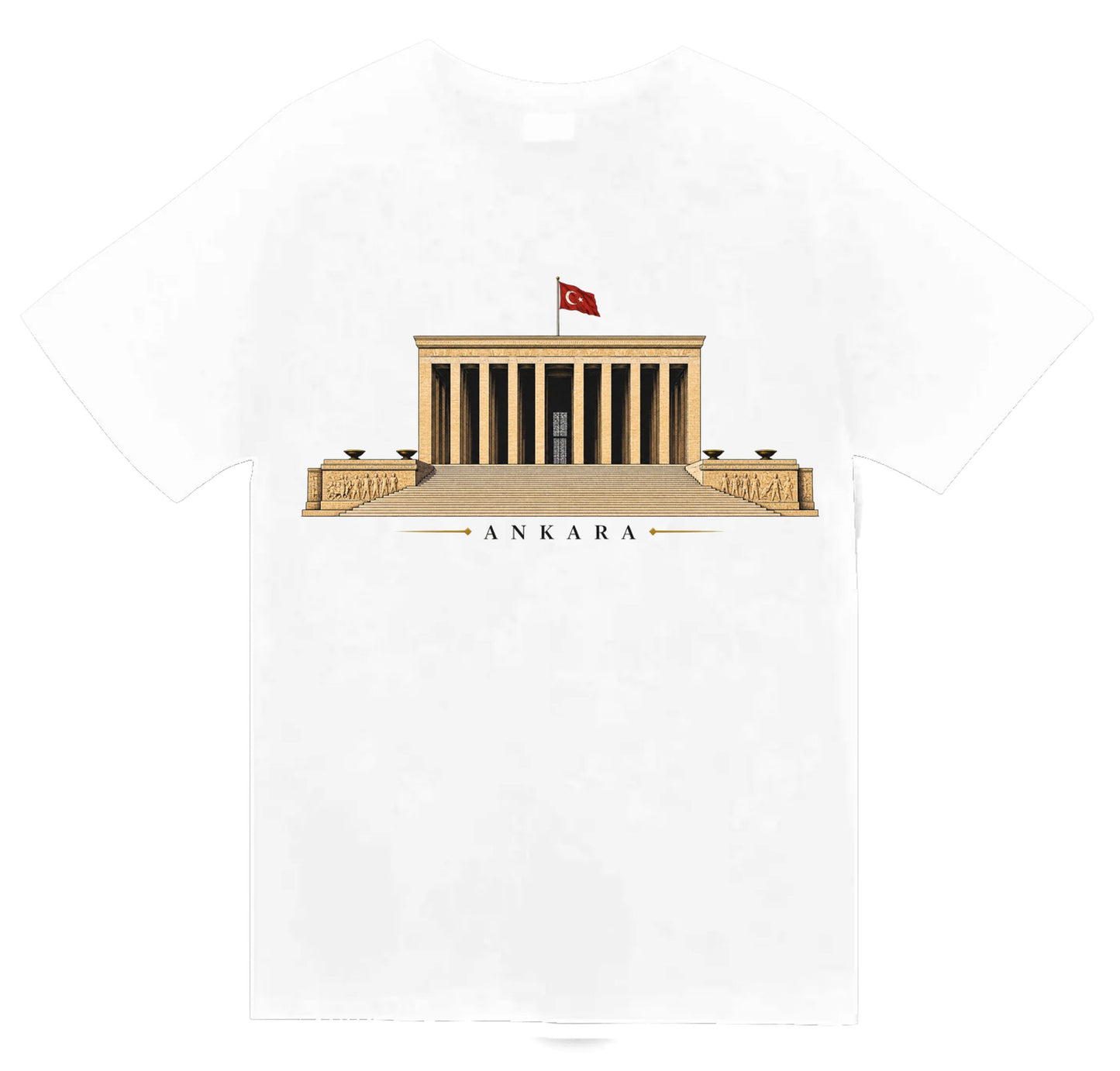 Ankara Anıtkabir baskılı beyaz t-shirt