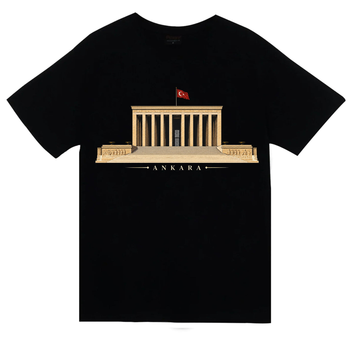 Ankara Anıtkabir baskılı siyah t-shirt