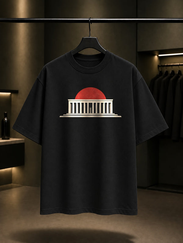 Ankara Anıtkabir Minimal baskılı siyah t-shirt