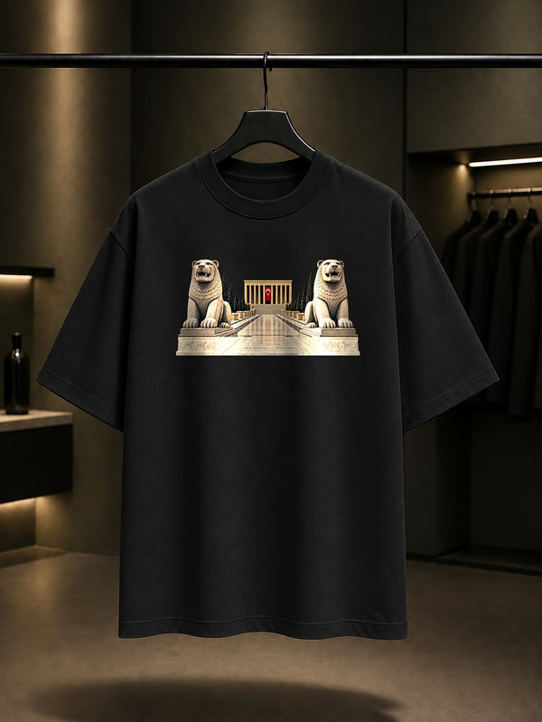 Ankara Aslanlı Yol baskılı siyah t-shirt