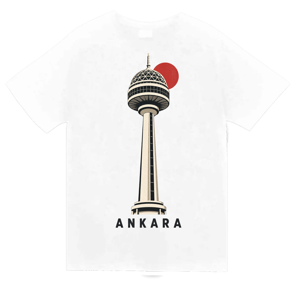 Ankara Atakule baskılı beyaz t-shirt