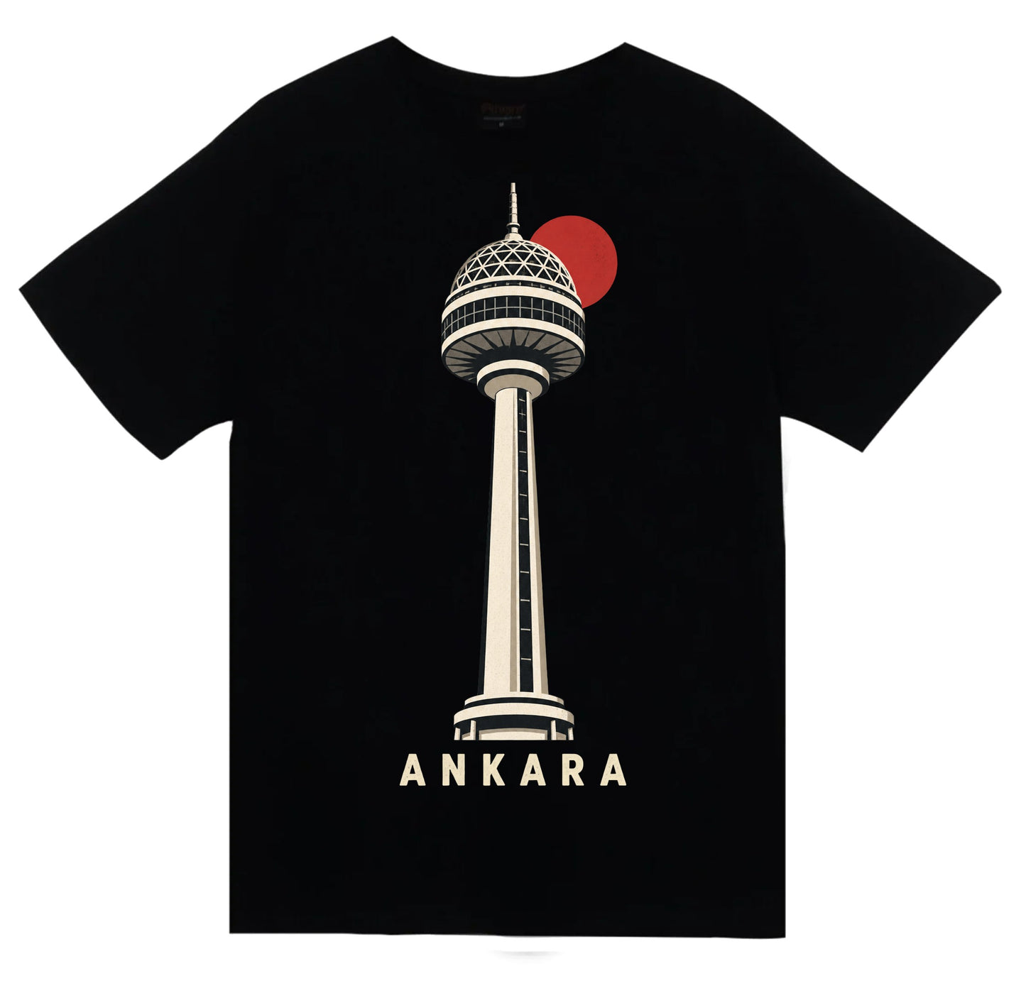 Ankara Atakule baskılı siyah t-shirt