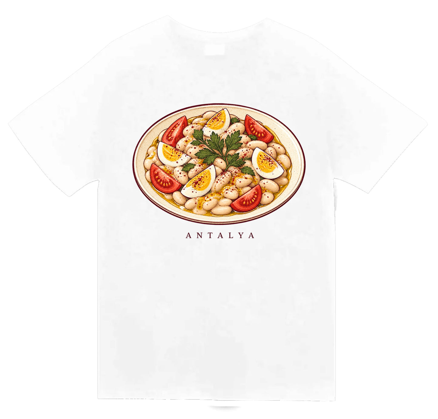 Antalya Piyazı baskılı beyaz t-shirt