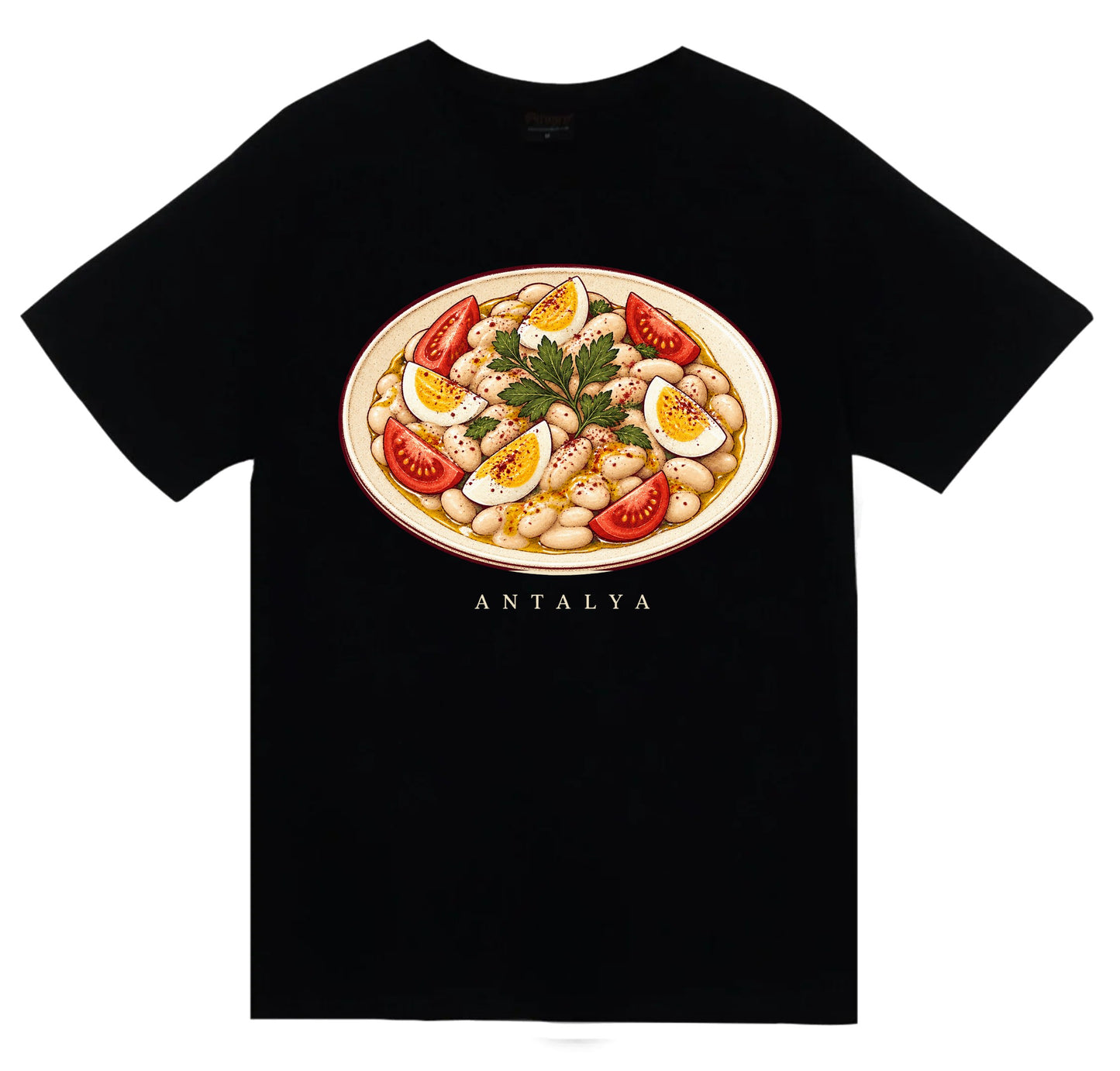 Antalya Piyazı baskılı siyah t-shirt