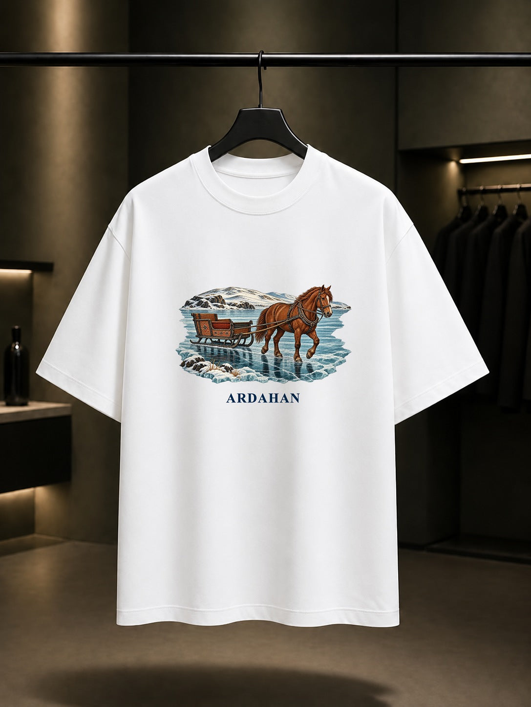 Ardahan Çıldır Gölü baskılı beyaz t-shirt