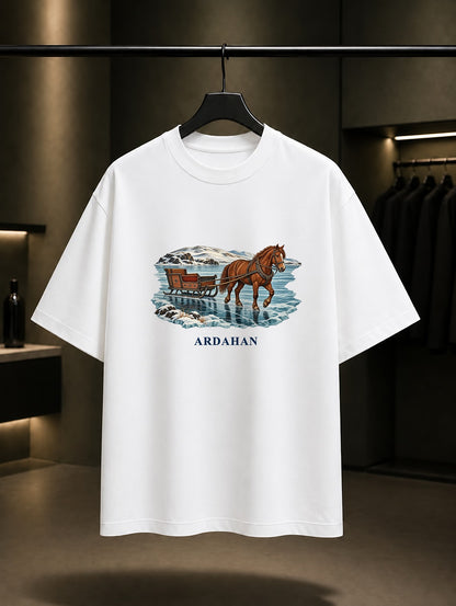 Ardahan Çıldır Gölü baskılı beyaz t-shirt