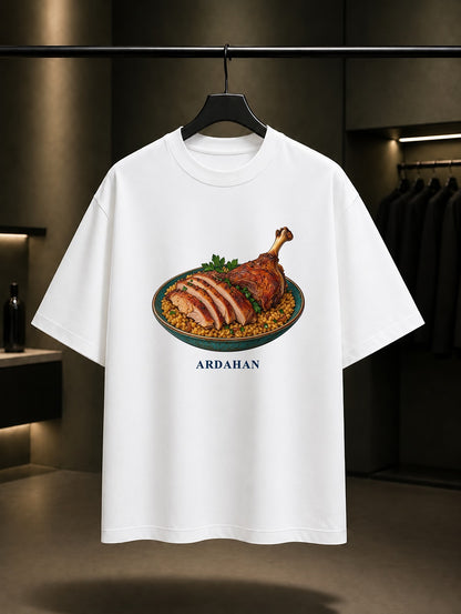 Ardahan Kaz Pilavı baskılı beyaz t-shirt
