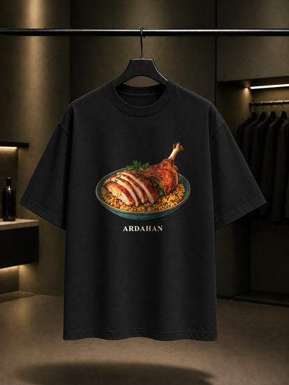 Ardahan Kaz Pilavı baskılı siyah t-shirt