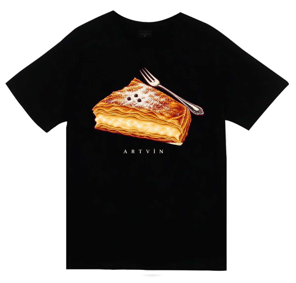 Artvin Hopa Laz Böreği baskılı siyah t-shirt