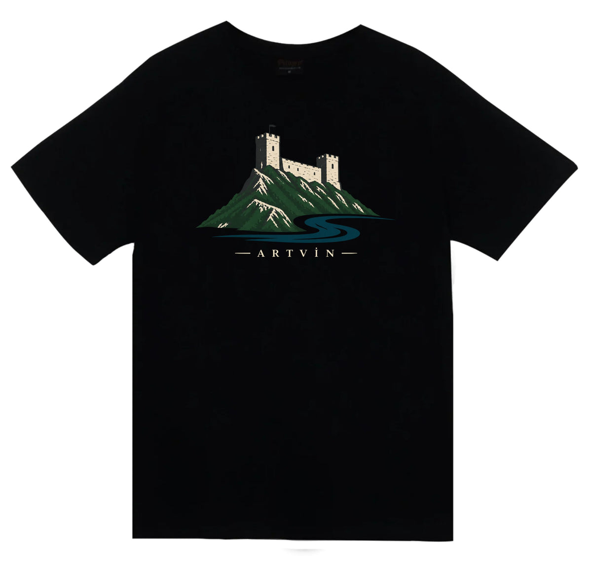Artvin Livane Kalesi baskılı siyah t-shirt