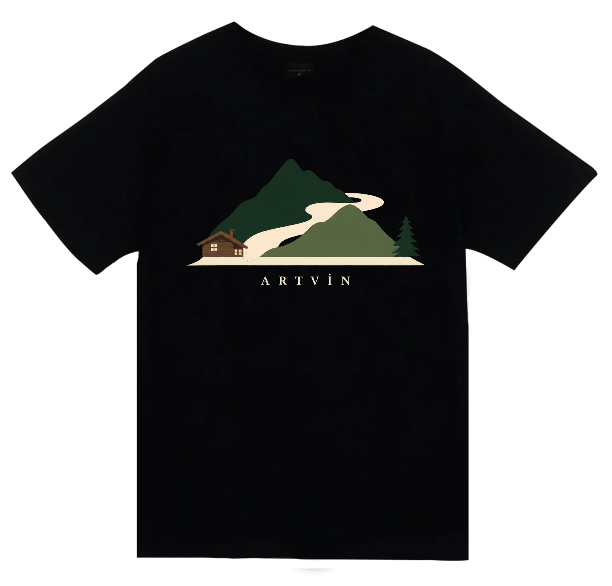 Artvin Macahel baskılı siyah t-shirt