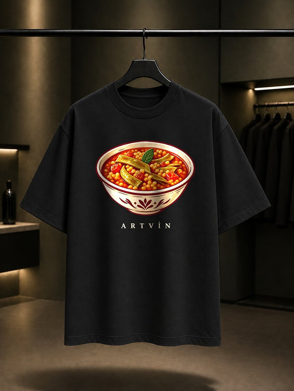 Artvin Pucuko baskılı siyah t-shirt