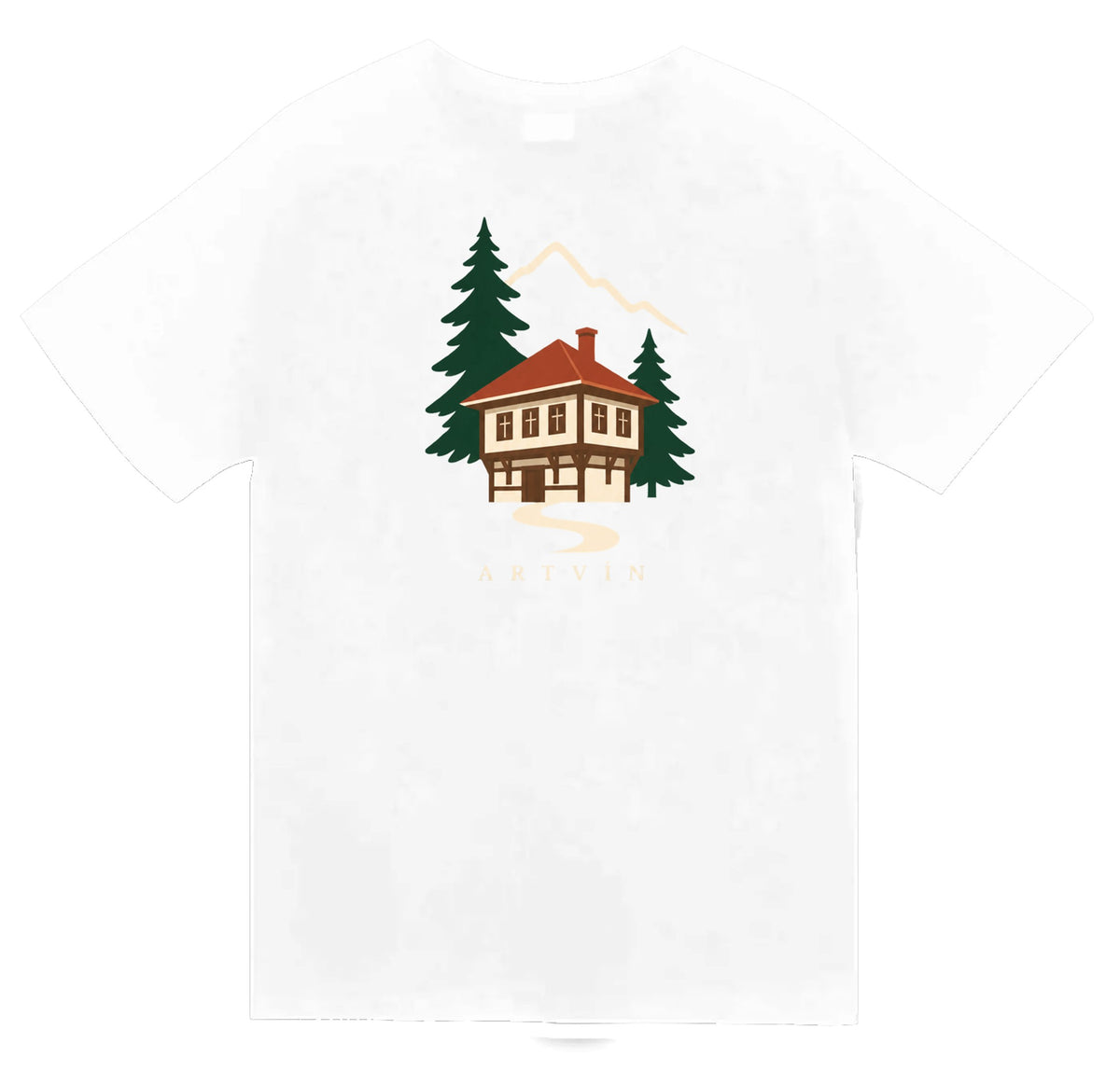 Artvin Şavşat Evi baskılı beyaz t-shirt