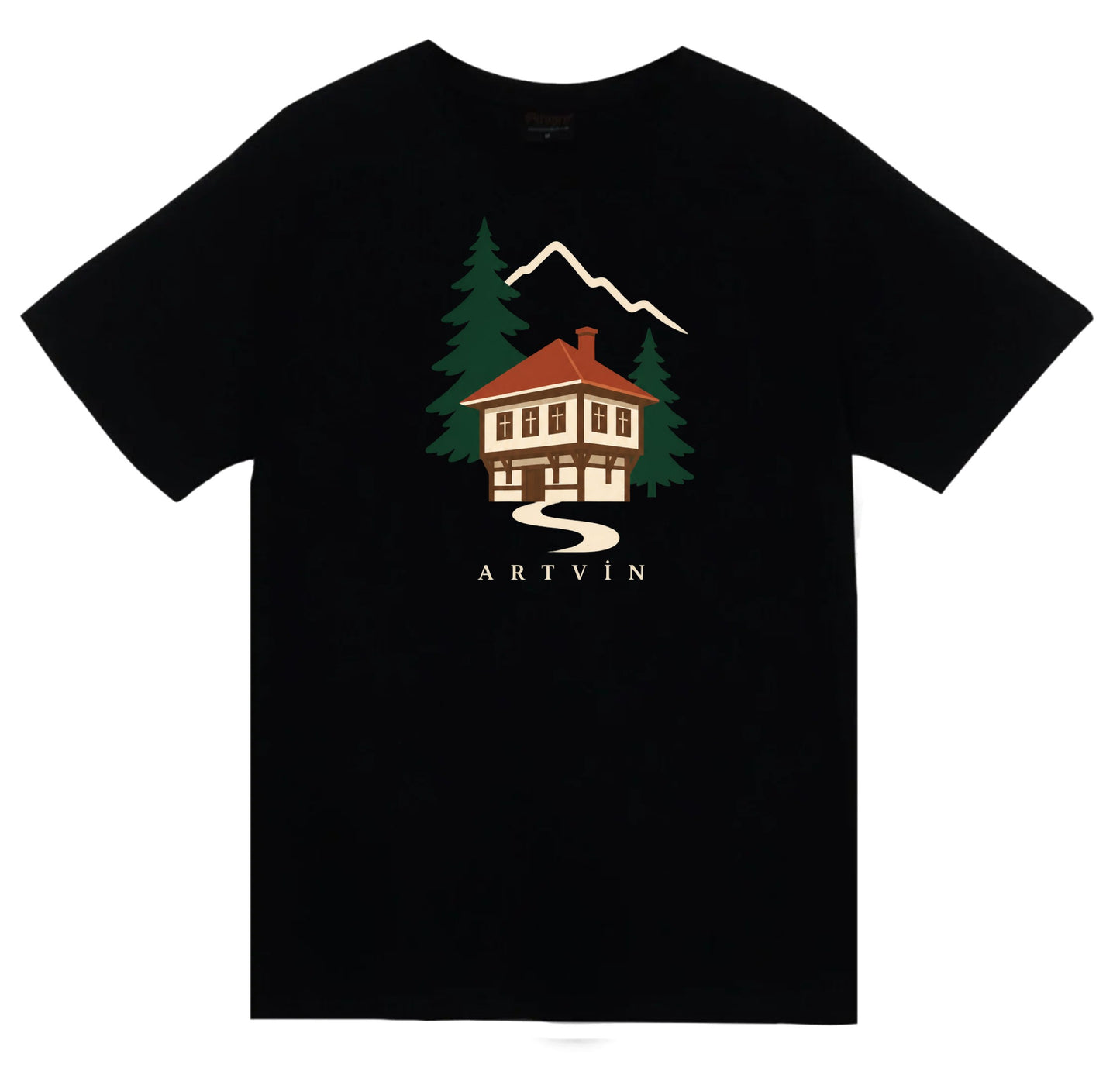 Artvin Şavşat Evi baskılı siyah t-shirt