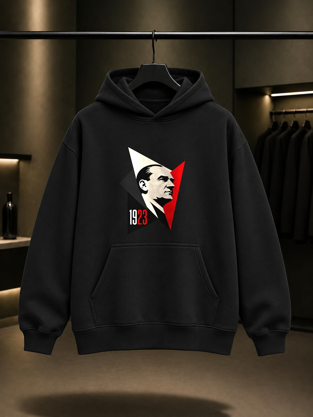 Folded Time Baskılı Unisex %100 Pamuk Kapüşonlu Sweatshirt