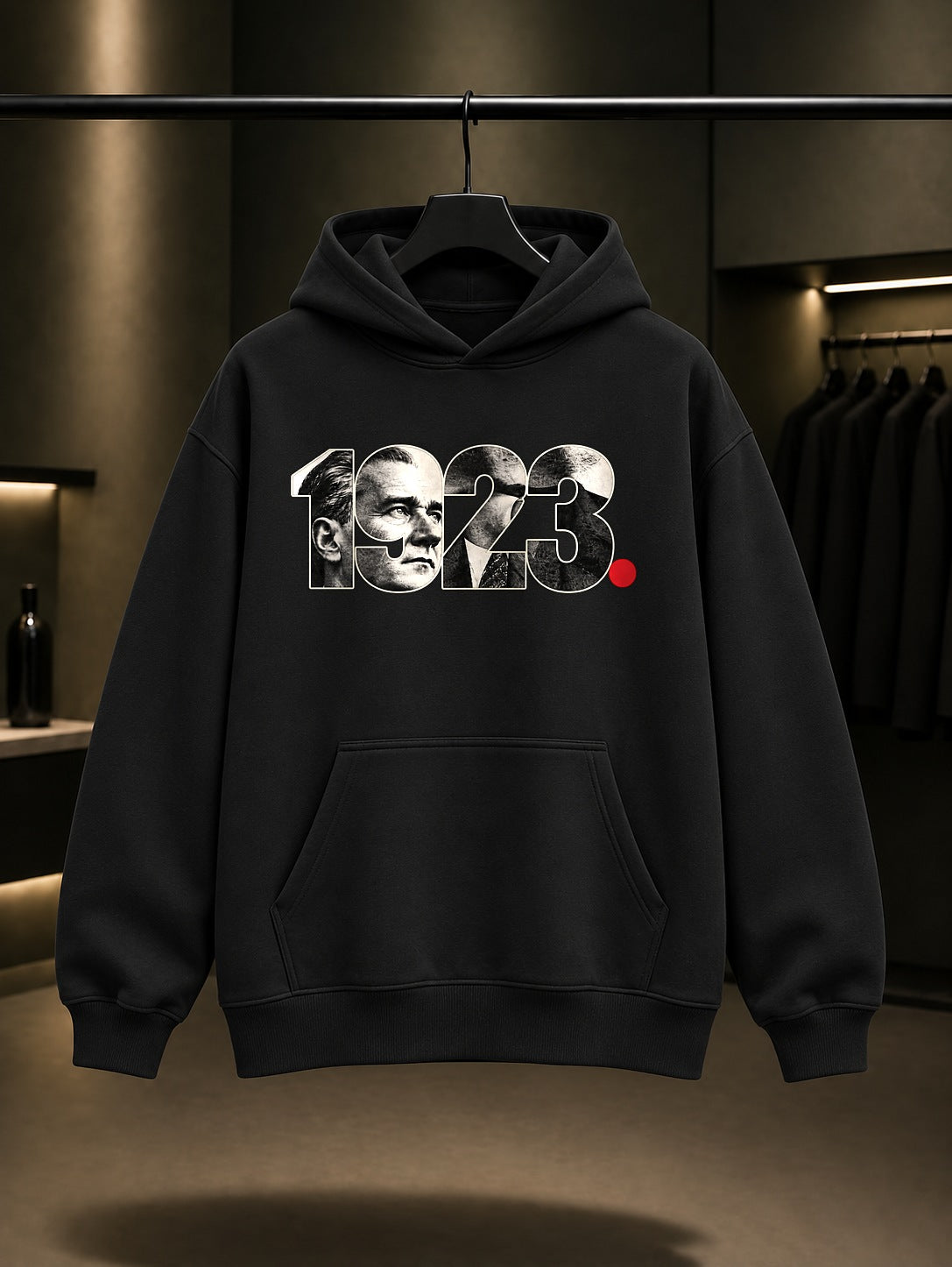 Coordinate 1923 Baskılı Unisex %100 Pamuk Kapüşonlu Sweatshirt