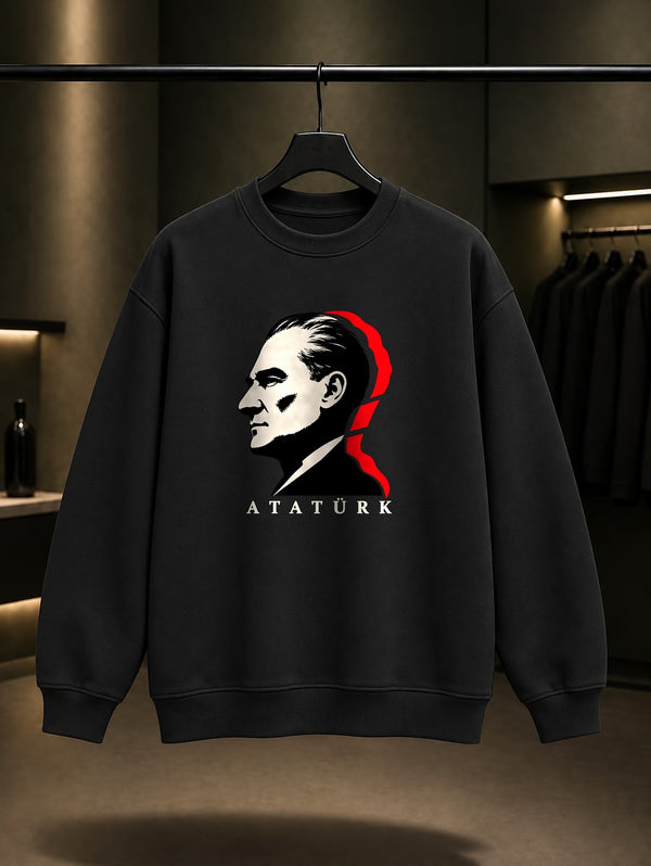 Trace Baskılı Unisex %100 Pamuk Sweatshirt