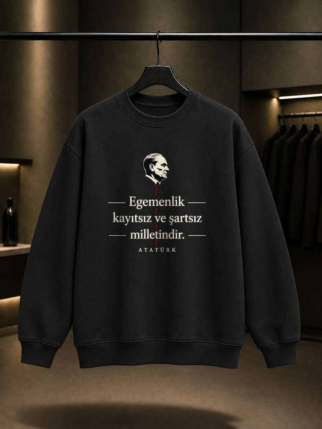 Sovereignty Grid Baskılı Unisex %100 Pamuk Sweatshirt