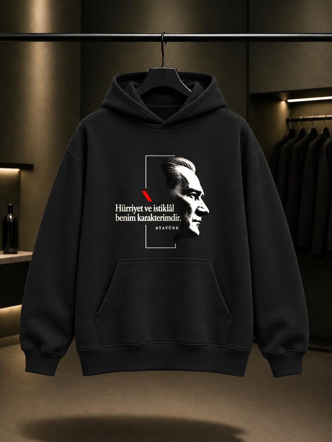 Freedom Break Baskılı Unisex %100 Pamuk Kapüşonlu Sweatshirt