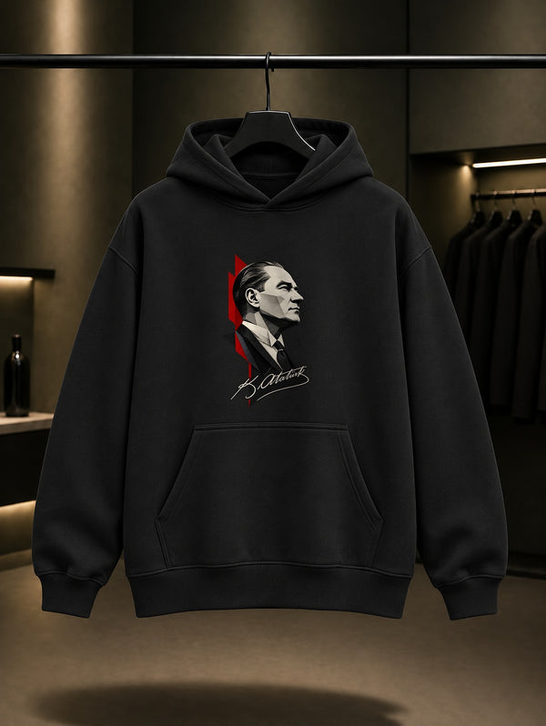 Paper Sculpture Baskılı Unisex %100 Pamuk Kapüşonlu Sweatshirt