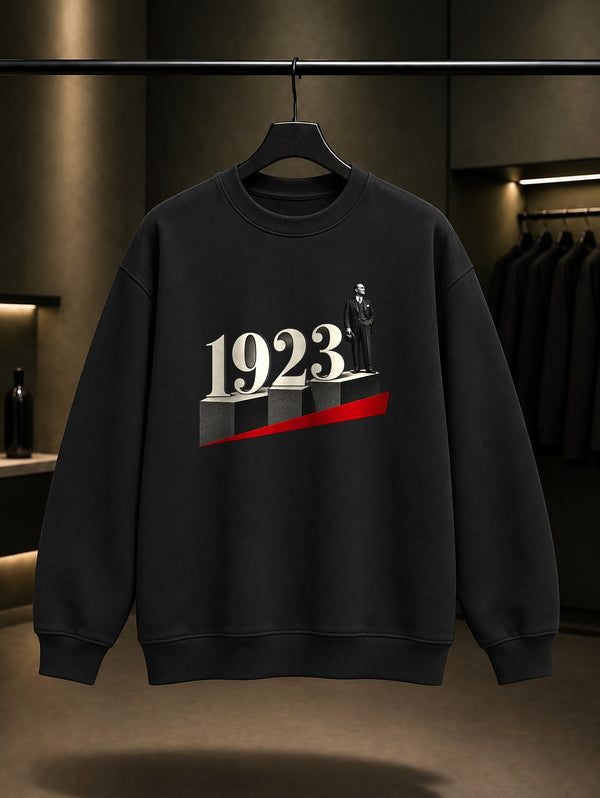 Republic Stair Baskılı Unisex %100 Pamuk Sweatshirt