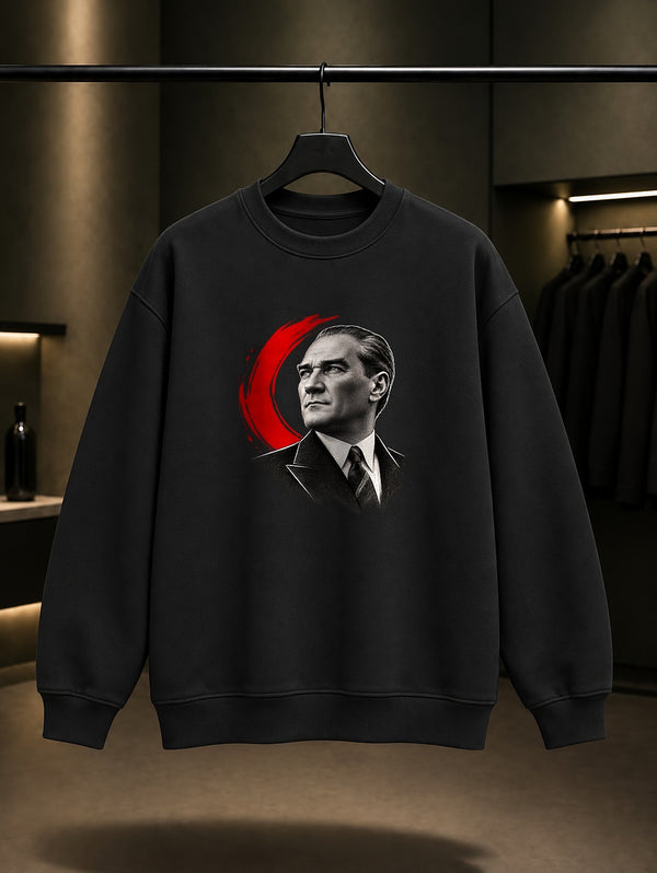 Ink Pause Baskılı Unisex %100 Pamuk Sweatshirt