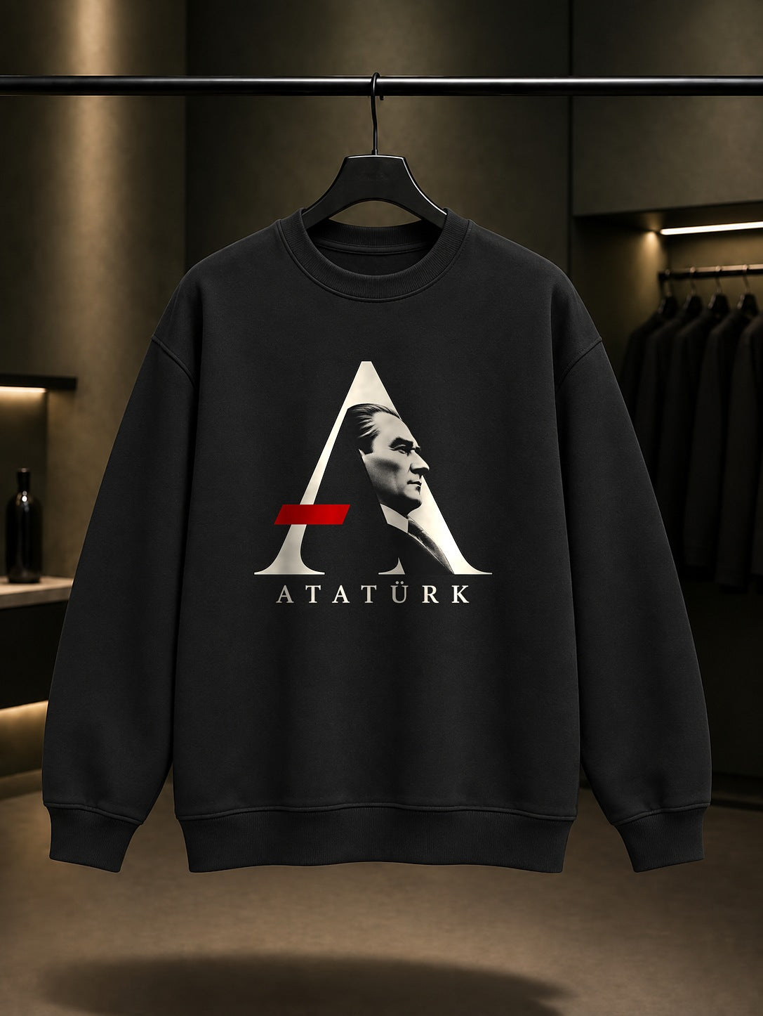 Monogram Cut Baskılı Unisex %100 Pamuk Sweatshirt