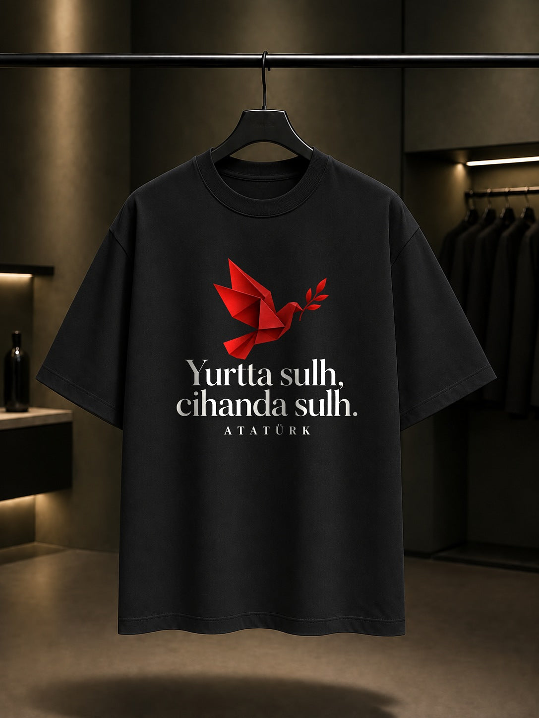 Peace Dove Baskılı Unisex %100 Pamuk Tişört