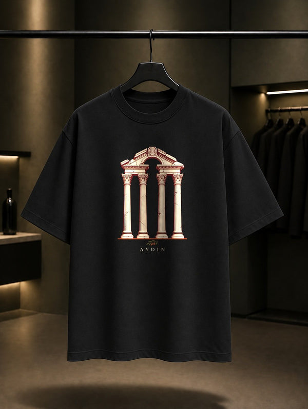 Aydın Afrodisias baskılı siyah t-shirt