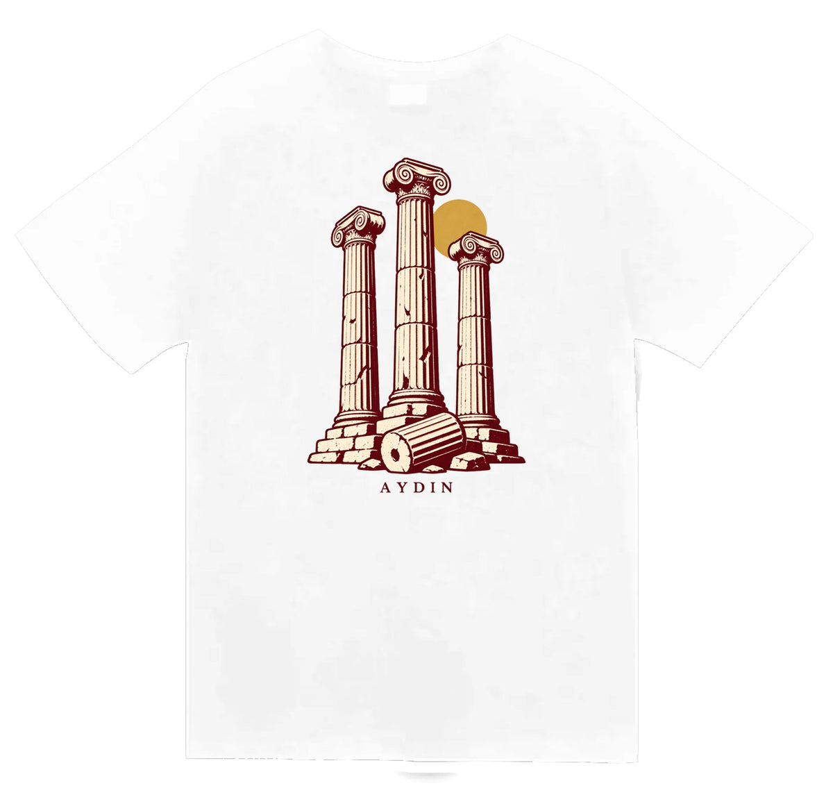 Aydın Didyma Apollon Tapınağı baskılı beyaz t-shirt