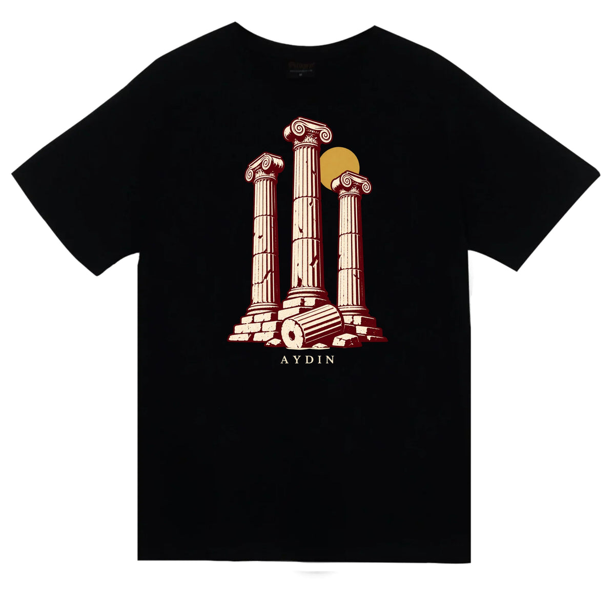 Aydın Didyma Apollon Tapınağı baskılı siyah t-shirt