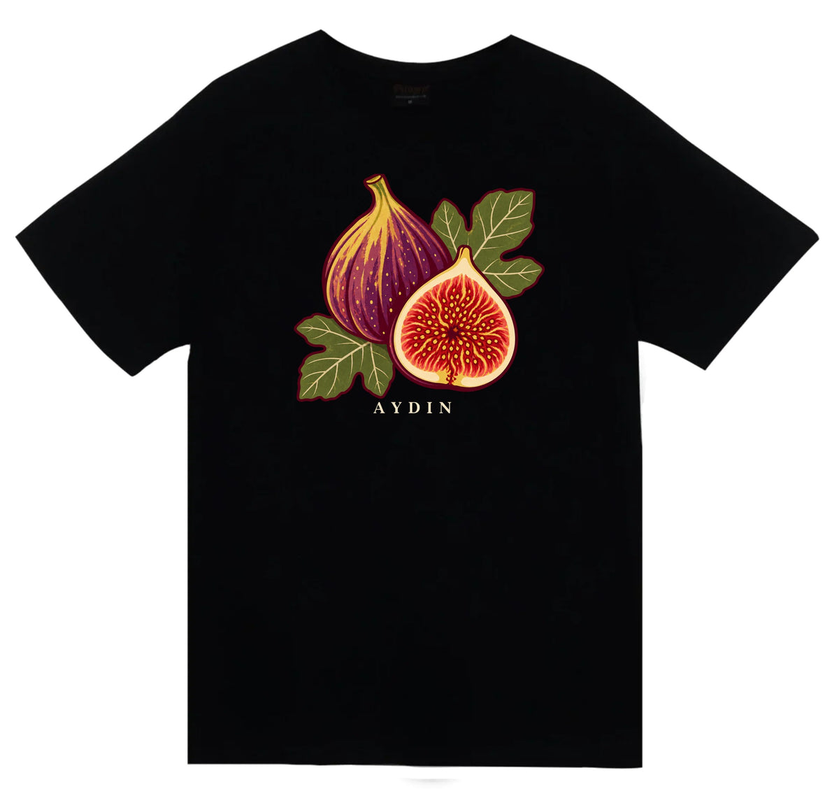 Aydın İnciri baskılı siyah t-shirt