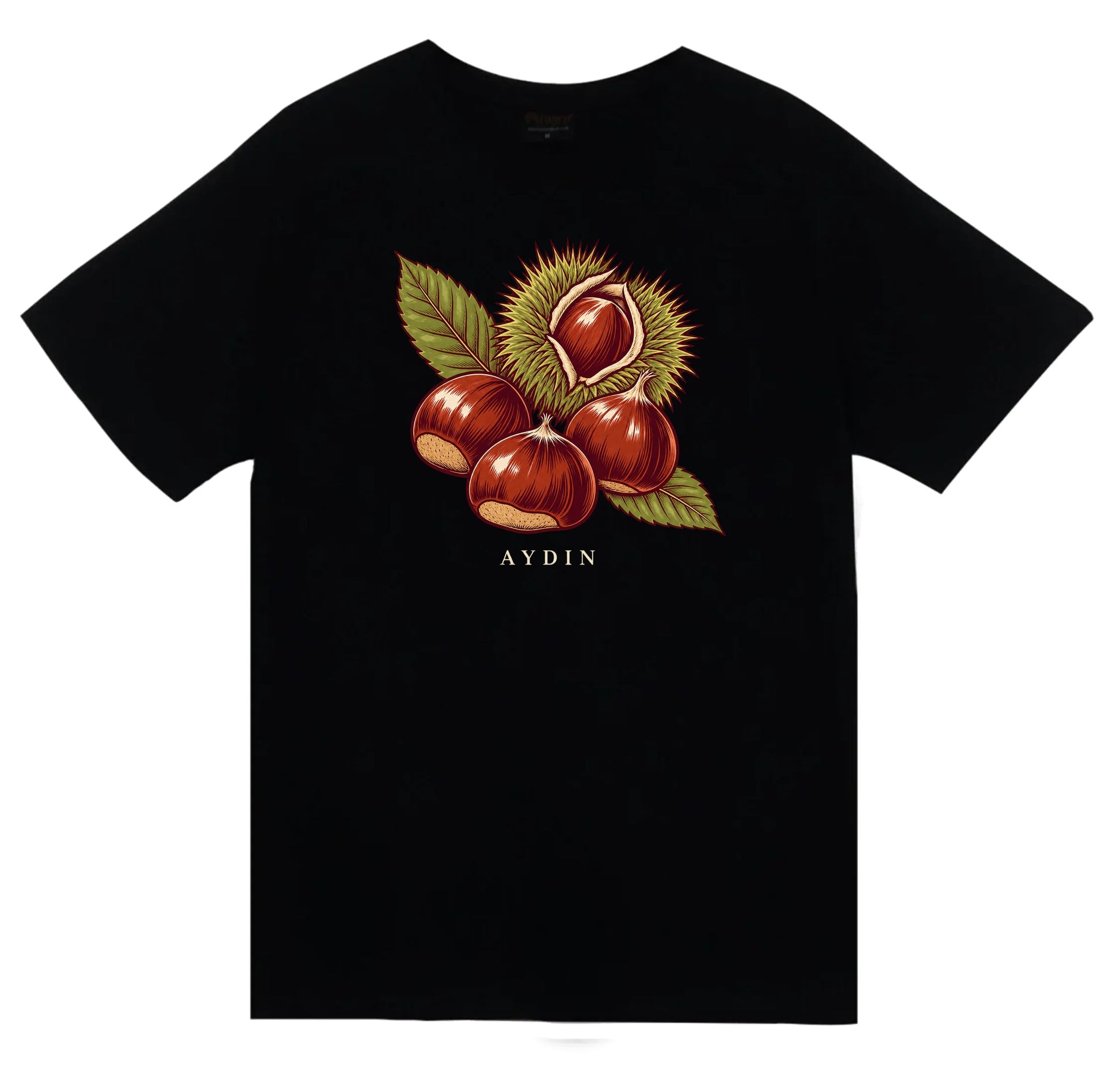 Aydın Kestanesi baskılı siyah t-shirt